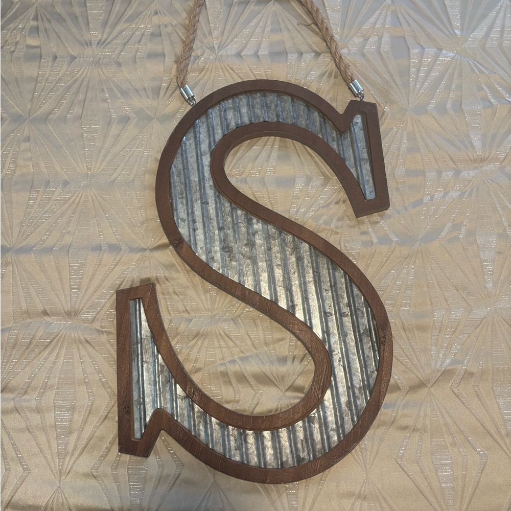 Rustic Brown and Silver Wall Letter Decor